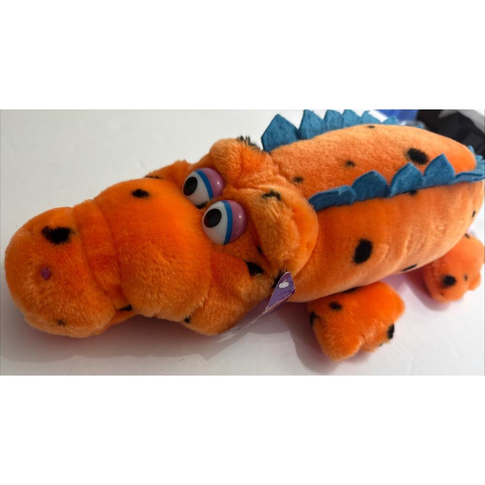 Vtg Suagar Loaf Orange Alligator Plush 21” Long Plastic 3D Eyes W/tags - Picture 10 of 12